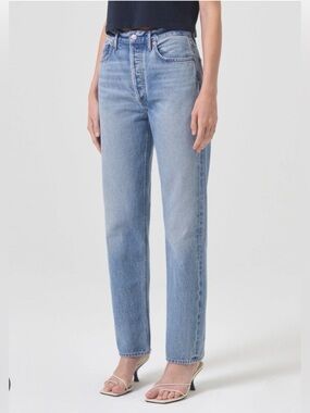 Agolde Light Wash Slim Straight Jeans